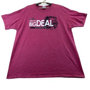Jerzees T-Shirt Mens XL Pink Saint Henry Redskins Big Deal Graphic Tee Shirt